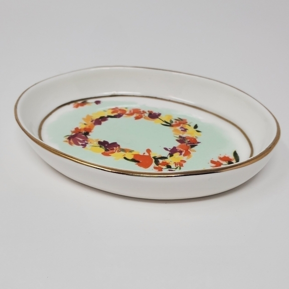 ANTHROPOLOGIE KIANA MOSLEY MONOGRAM TRINKET DISH INITIAL "D" FLOWERS MONOGRAM - Picture 7 of 10